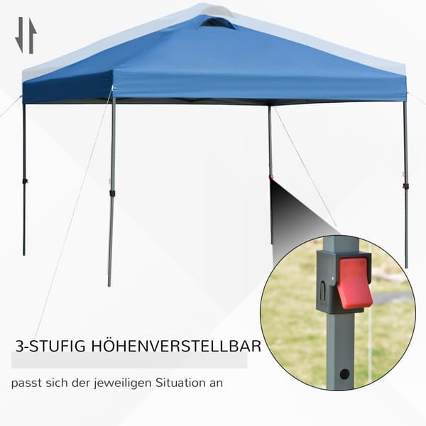 Pop-up Pavillon, 3x3 m, Blå