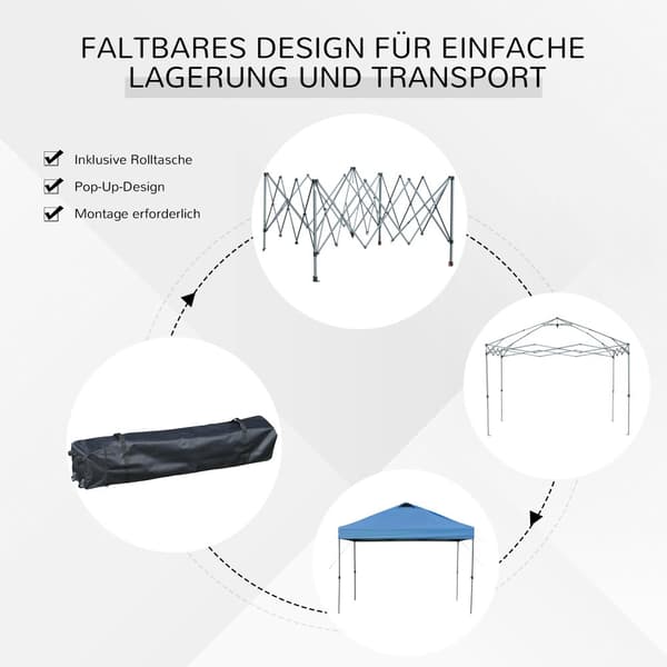 Pop-up Pavillon, 3x3 m, Blå
