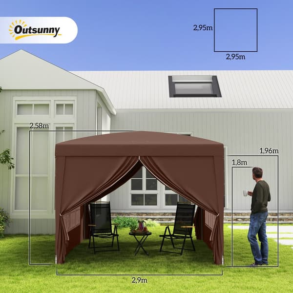 Pavillon, 2.95x2.95x2.58 m, Kaffe