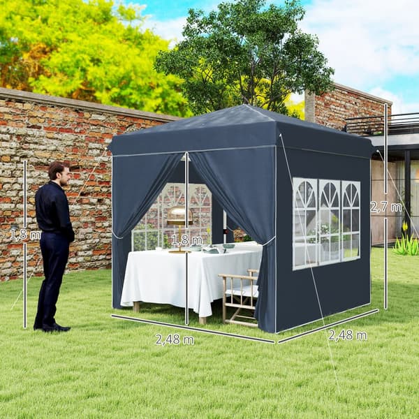 Paviljong, 2.5x2.5m, Mörkblå