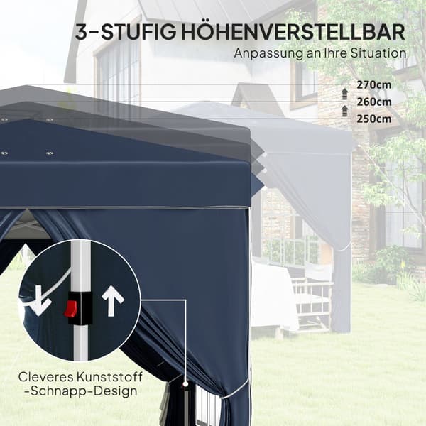 Paviljong, 2.5x2.5m, Mörkblå