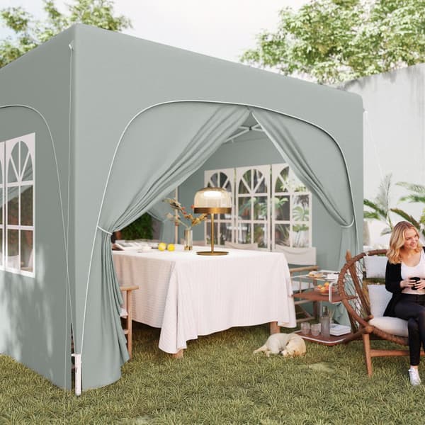 Paviljong, 3x3m, 300x300x273 cm, Ljusgrå
