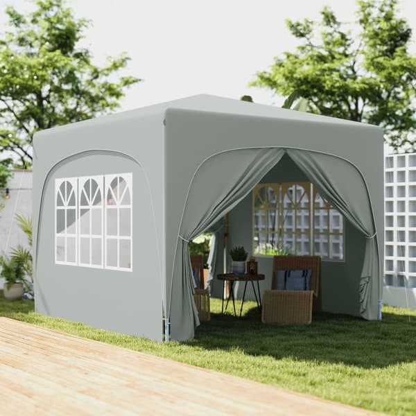 Paviljong, 3x3m, 300x300x273 cm, Ljusgrå