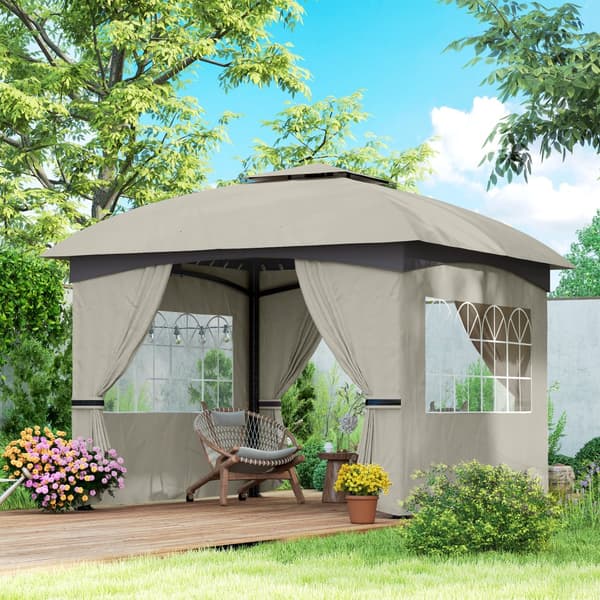Pavillon, 3.4x3.4 m, Lys Grå