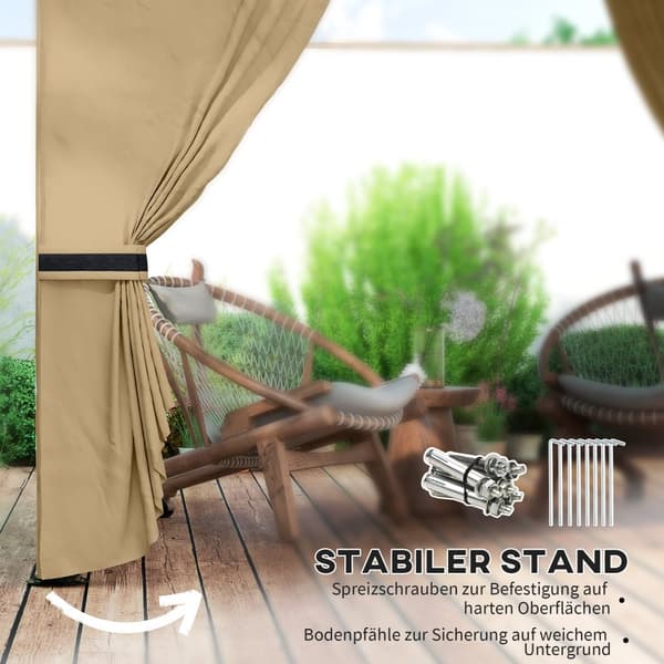 Pavillon, 3.4x3.4 m, Beige