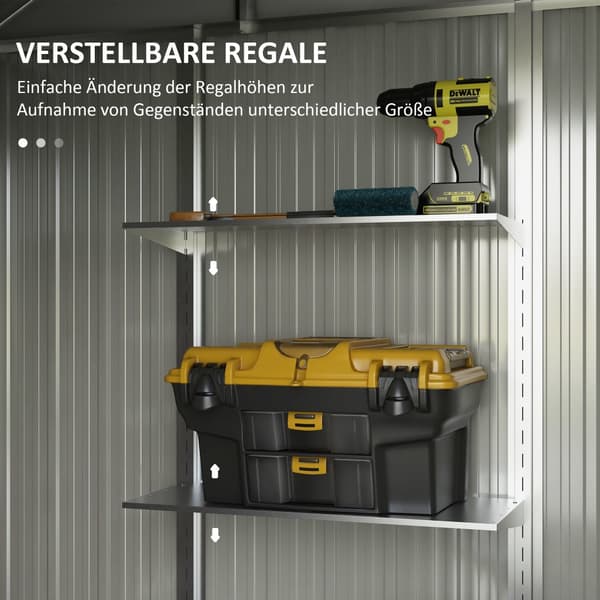 Redskabsskur, UV-beskyttelse Gartenschrank, 238x132x198.5 cm, Mørkegrå