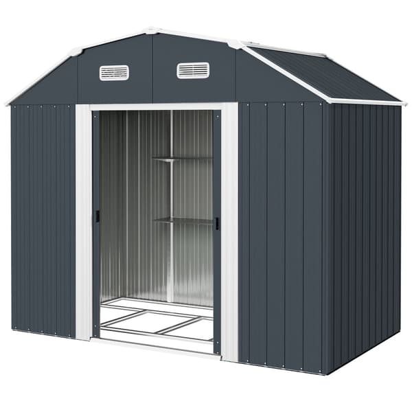 Redskabsskur, UV-beskyttelse Gartenschrank, 238x132x198.5 cm, Mørkegrå