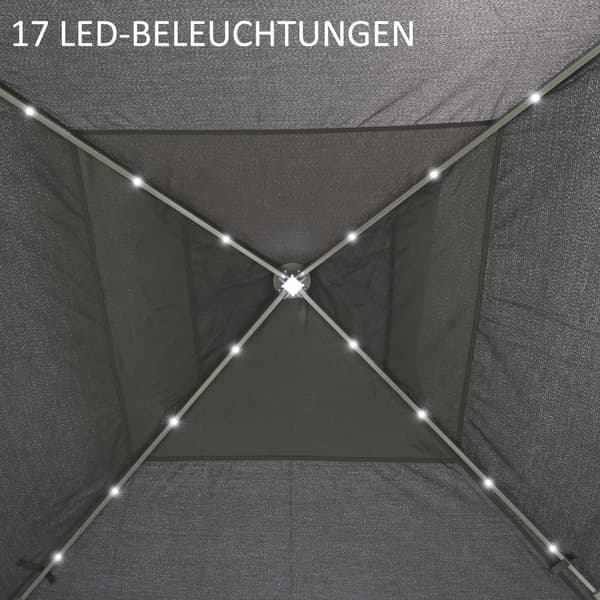 Pavillon, 3,3x3,3m, 330x330x288 cm, Grå