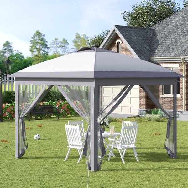 Pavillon, 3,3x3,3m, 330x330x288 cm, Grå