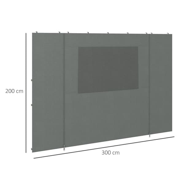 Pavillon Sidestykker, 300x200 cm, Mørkegrå