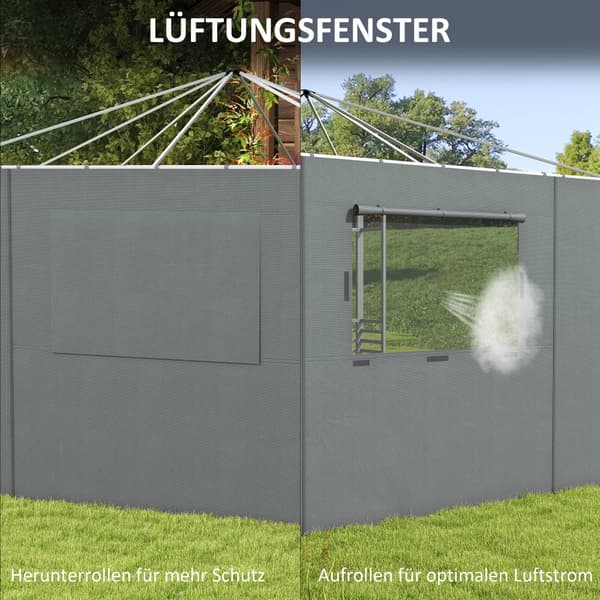 Pavillon Sidestykker, 300x200 cm, Mørkegrå