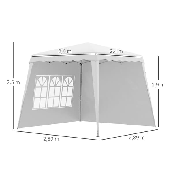 Pop-up paviljonki, 240x240 cm, valkoinen