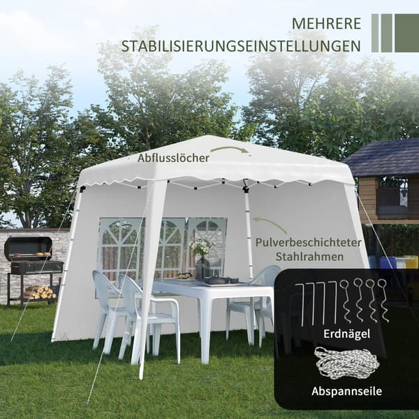 Pop-up paviljonki, 240x240 cm, valkoinen