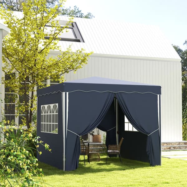 Hopfällbart Paviljong, 3x3 m, Blå
