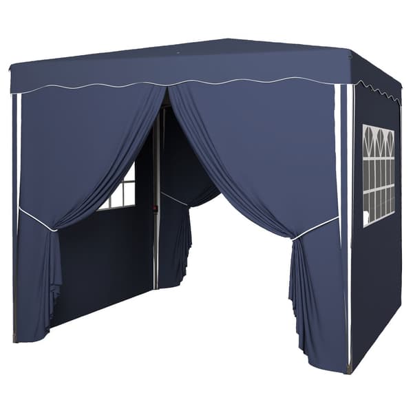 Hopfällbart Paviljong, 3x3 m, Blå