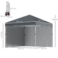 Miniatyrbild 3 av 9: Hopfällbart paviljong, 2.97x2.97x2.88 m, Mörkgrå