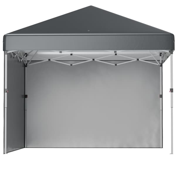 Hopfällbart paviljong, 2.97x2.97x2.88 m, Mörkgrå