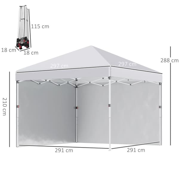 Sandpose til Havepavillon, 297x297x288 cm, Hvid