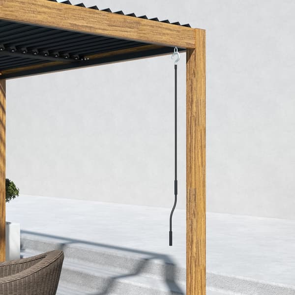 Havepavillon, Pergola, 3x3 m, Sort og Naturtræ