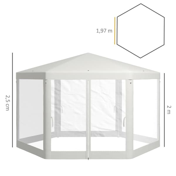 Festtelt, Aosom.de, 4x4m, Creme