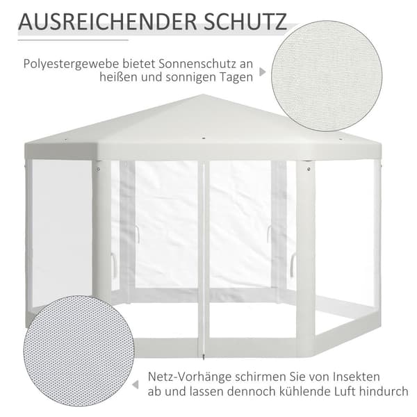 Festtelt, Aosom.de, 4x4m, Creme