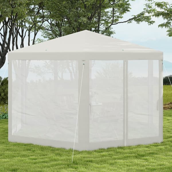 Festtelt, Aosom.de, 4x4m, Creme