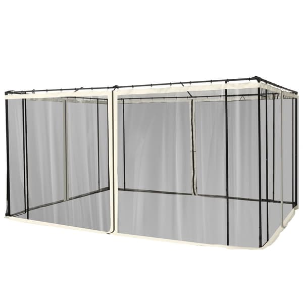 Hyttysverkko, 3x4 Paviljonkiin, 352L x 207K cm, Musta