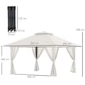Miniatyrbillede 3 af 9: Foldbart Pavillon, 392x392x283 cm, Creme Hvid