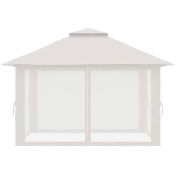 Foldbart Pavillon, 392x392x283 cm, Creme Hvid