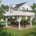 Miniatyrbillede 2 af 9: Foldbart Pavillon, 392x392x283 cm, Creme Hvid
