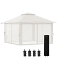 Miniatyrbillede 1 af 9: Foldbart Pavillon, 392x392x283 cm, Creme Hvid