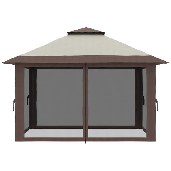 Foldbar Pavillon, 4x4m, Beige