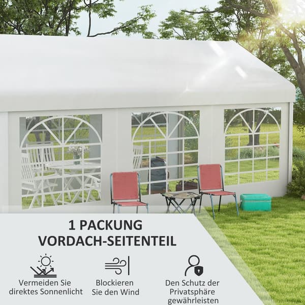 Paviljonin sivupaneeli, 597x200 cm, valkoinen