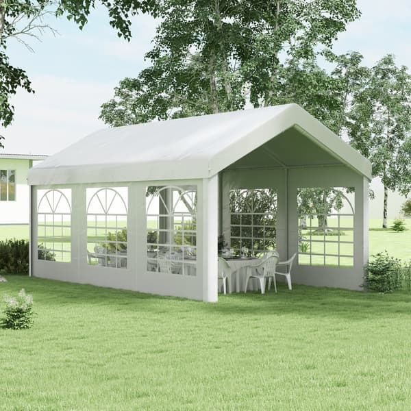 Paviljonin sivupaneeli, 597x200 cm, valkoinen