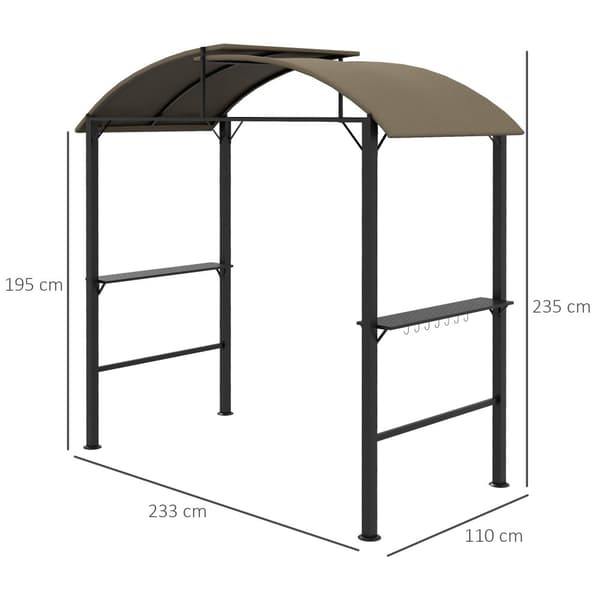 BBQ Grill Pavillon, 1.1x2.3m, Khaki
