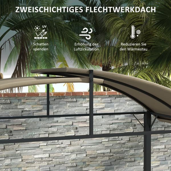 BBQ Grill Pavillon, 1.1x2.3m, Khaki