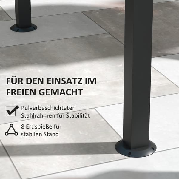 BBQ Grill Pavillon, 1.1x2.3m, Khaki