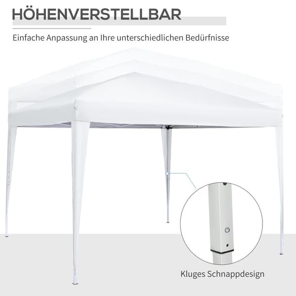 Pavillon, 3x3m, 2.95x2.95x2.58 m, Hvid