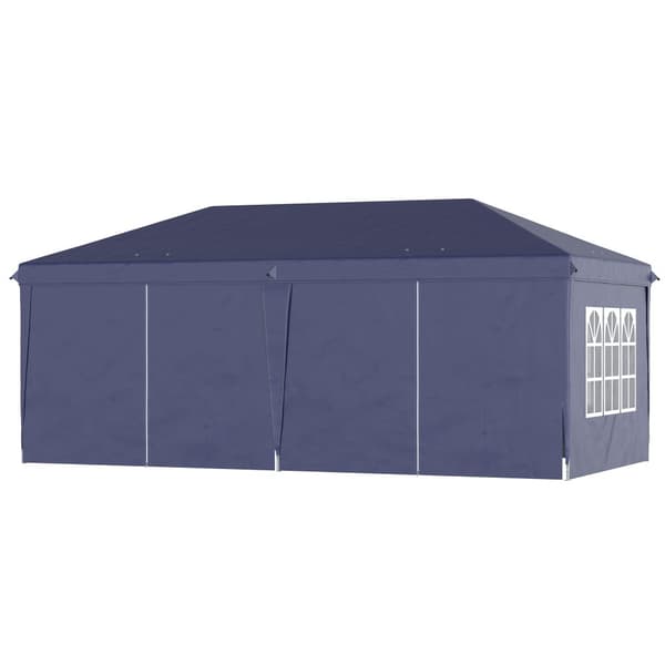 Hopfällbart Paviljong, 5.85x2.95m, Blå