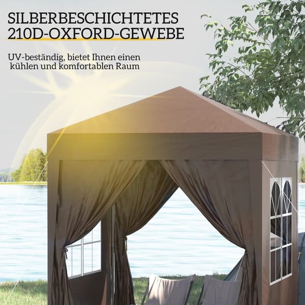 Hopfällbar Paviljong, 2x2m, 2x2x2.4 m, Vit