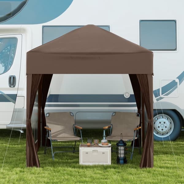 Hopfällbar Paviljong, 2x2m, 2x2x2.4 m, Vit