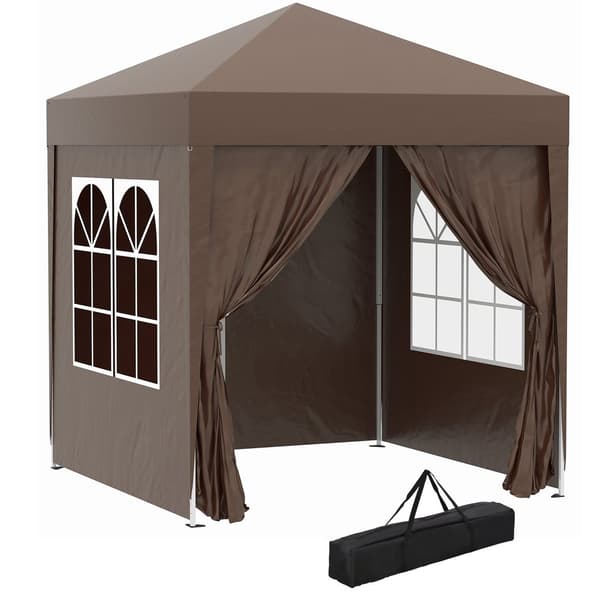 Hopfällbar Paviljong, 2x2m, 2x2x2.4 m, Vit