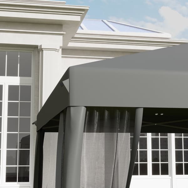 Juomateltta, taitettava paviljonki, 2,95x2,95x2,6 m, vaaleanharmaa