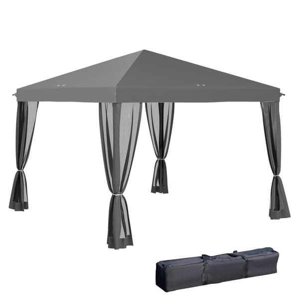 Juomateltta, taitettava paviljonki, 2,95x2,95x2,6 m, vaaleanharmaa