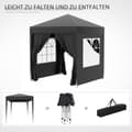 Miniatyrbild 7 av 9: Hopfällbart Paviljong, 2x2x2.4 m, Svart