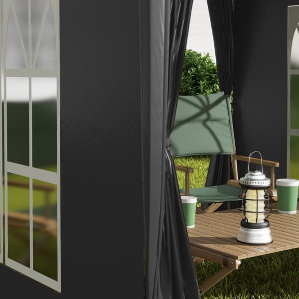 Hopfällbart Paviljong, 2x2x2.4 m, Svart