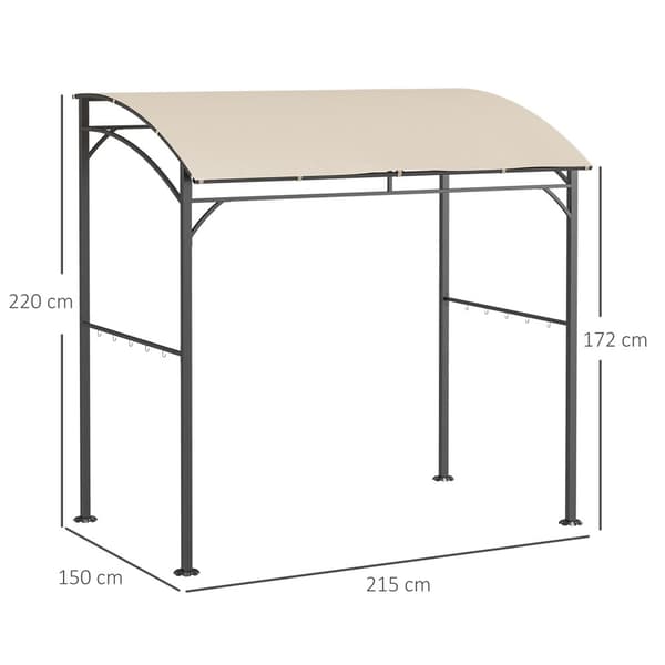 Grillpaviljong, 215x150x220 cm, Beige