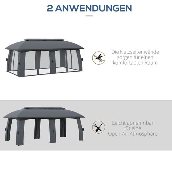 Havepavillon, 3x6 m, Mørkegrå