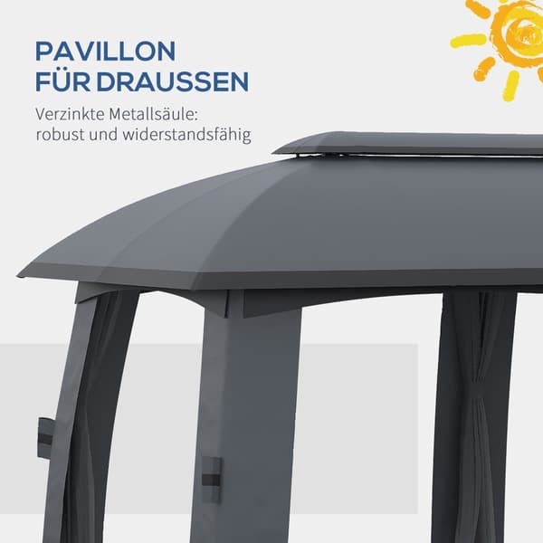 Havepavillon, 3x6 m, Mørkegrå