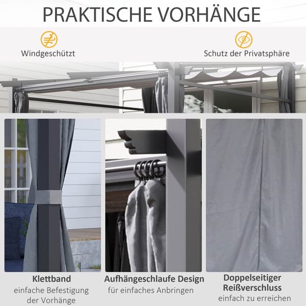 Pergola, 2.97x2.95 m, Mörkgrå